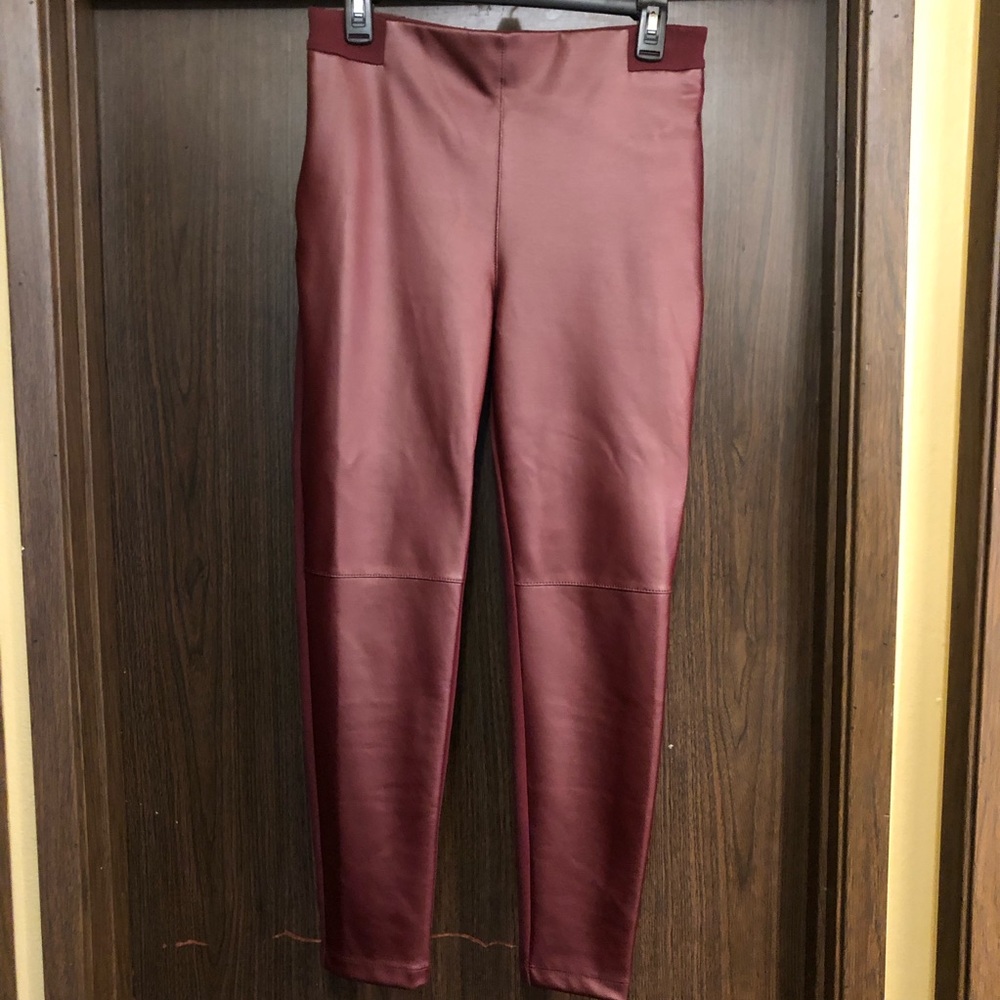 Betabrand faux leather burgundy M
